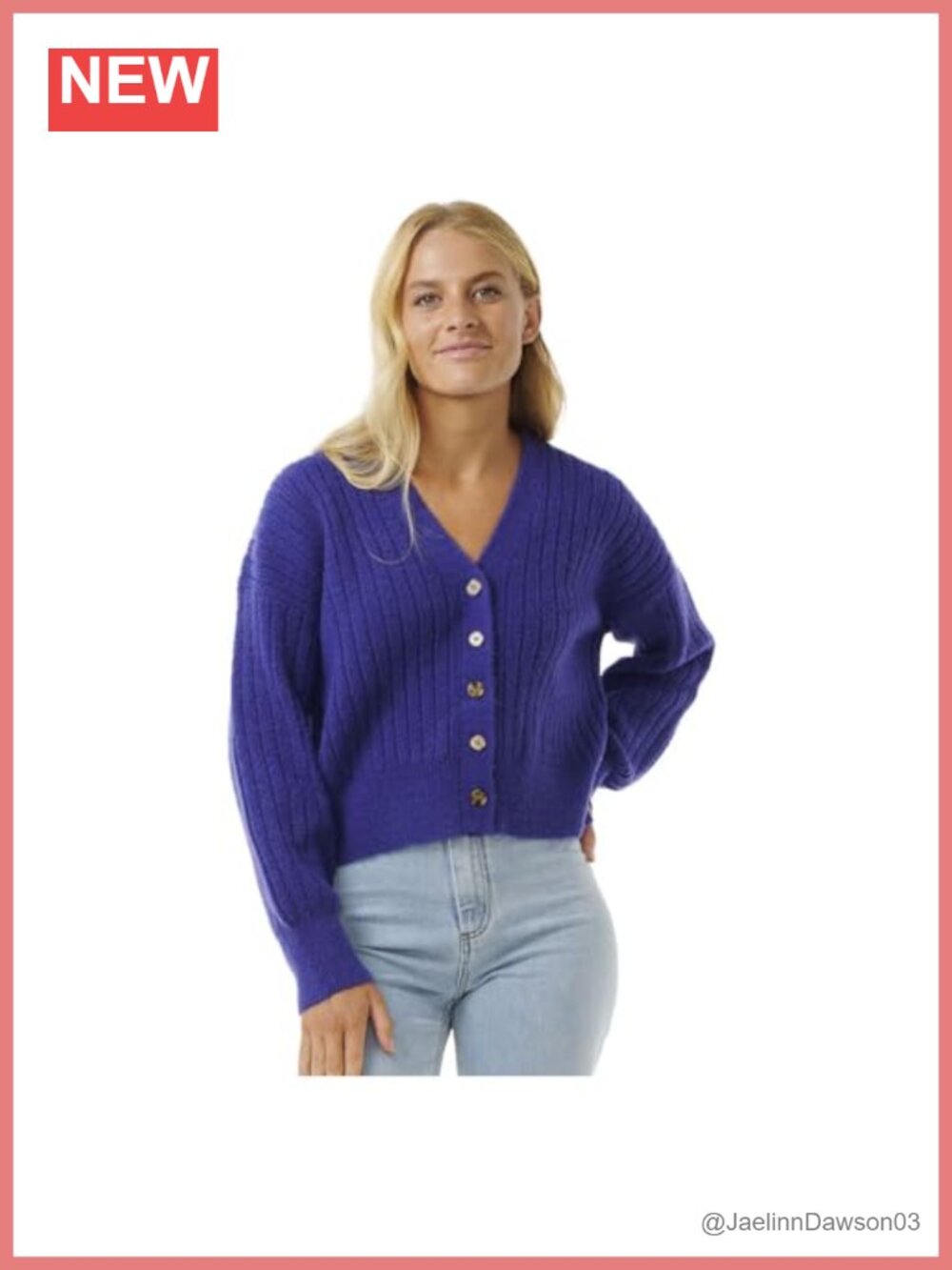 Cropped Cardigan Sweater Long Sleeve Button Through Soft Acrylic Blend